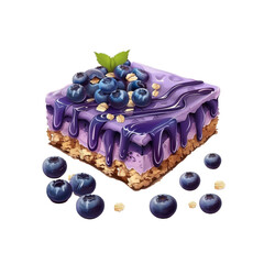 Delicious Blueberry Oat Bar Dessert with Drizzled Glaze