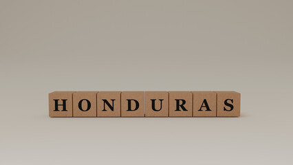 Honduras Wooden Block Letters, Isolated on a white background.