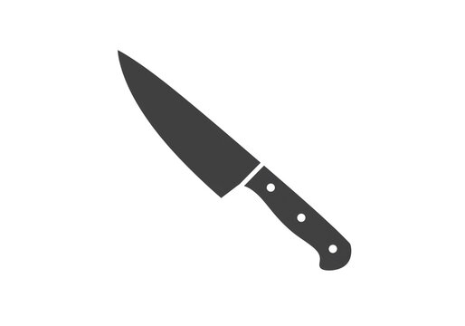 Pointed Kitchen Knife Silhouette Icon &ndash; Minimalist Vector Symbol for Cooking, Culinary Tools, and Food Preparation