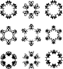 set of black stars like frames