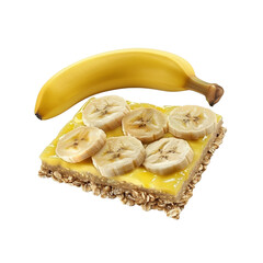 Delicious Banana Oat Bar with Creamy Custard Topping and Fresh Banana