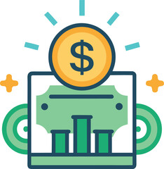 Fototapeta premium Money spending icon on white background