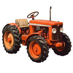 Obraz premium retro farming equipment with an open cab and exhaust pipe