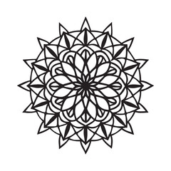 Intricate geometric mandala design with floral elements