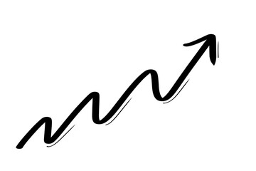 Hand Drawn Swirl Arrow PNG Transparent Doodle Design for Slides