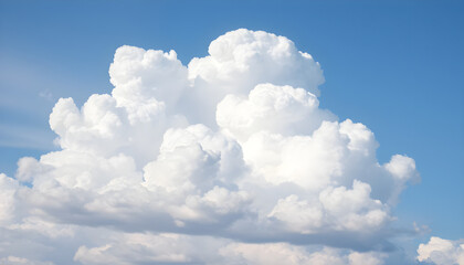 Fluffy clouds floating in bright blue sky nature photography outdoor scene daylight serene atmosphere