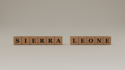 Sierra Leone Wooden Block Letters, Isolated on a white background. 