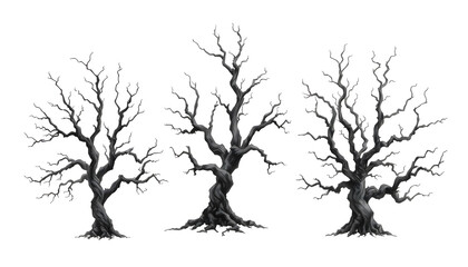 Fototapeta premium Barren trees in black and white nature artwork minimalist style serene environment artistic perspective