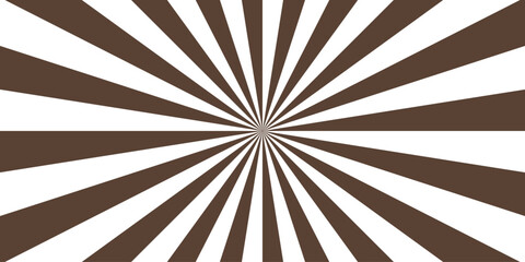 Coffee and white sunburst abstract background. Funky ray elements with Classic vintage rays design. Wavy shapes fluid sense of motion and distortion, with retro and psychedelic.