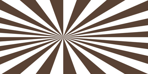 Coffee and white sunburst abstract background. Funky ray elements with Classic vintage rays design. Wavy shapes fluid sense of motion and distortion, with retro and psychedelic.