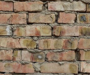 Texture of old brick wall as background, closeup