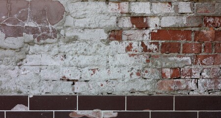 Texture of old brick wall as background, closeup