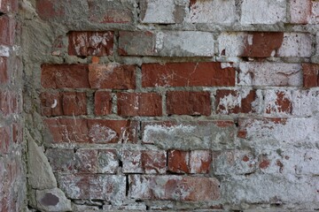 Texture of old brick wall as background, closeup