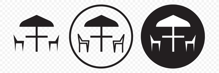 Terrace cafe icon Vector illustration in black . terrace cafe vector icon illustration sign . EPS 10.