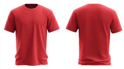 Red T-shirt Front and Back View