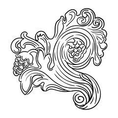 Vintage design element motifs of vines and grapes illustration