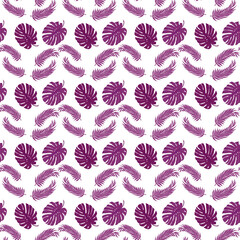 An unusual seamless pattern of monstera leaves, an ornament for textiles, fabrics, wallpapers, and backgrounds