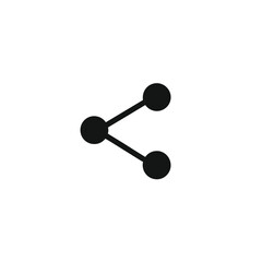 Black share icon isolated on a white background