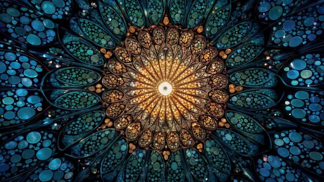 Video background of a colorful flower with yellow center. Psychedelic style and tunnel effect with a great sense of vertigo.