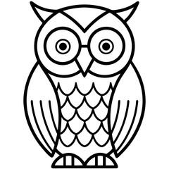 Stylized geometric owl with large round glasses silhouette