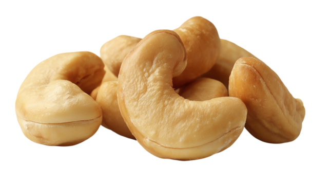 Pile of Cashew Nuts Isolated on Transparent Background