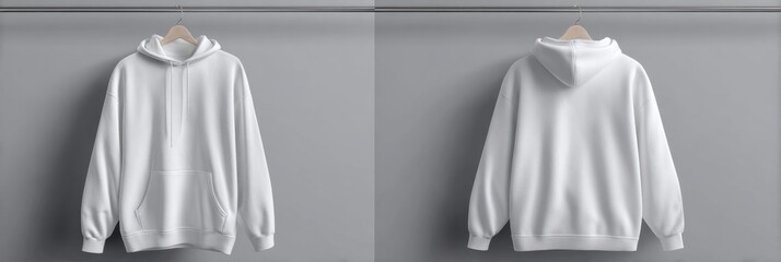 White Hoodie Front and Back View
