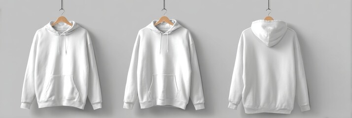 White Hoodie Mockup Front and Back View