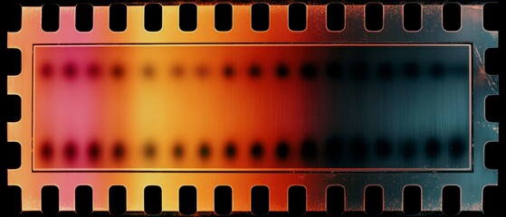 Film Strip Detail with Blurred Colors and Sprocket Holes