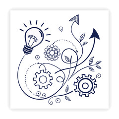 Obraz premium Creative Thinking and Brainstorm Doodles