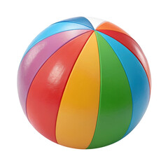 3d colorful beach ball isolated on transparent background