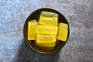 Kesar Angoori Petha Indian traditional sweet