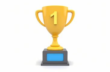 gold cup isolated on white