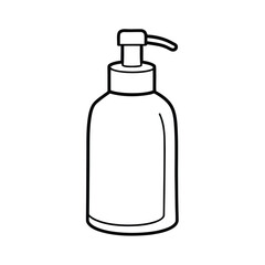 Continuous line drawing a soap dispenser pump bottle