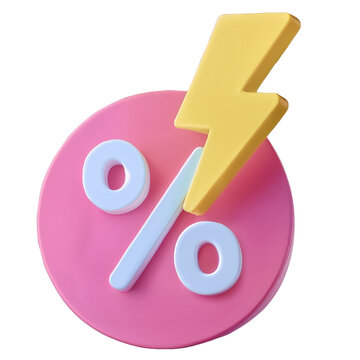 3D icon Fast percentage off