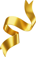 gold ribbon isolated on white background