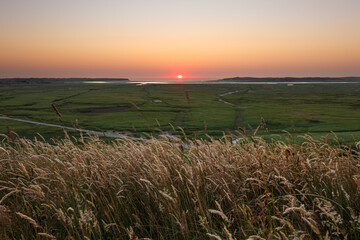 Texel, Netherland, De Slufter, island, North sea, sunset
