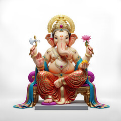 AI Generated Illustration for Happy Ganesh Chaturthi Festival for Invitation, Poster, Social Media Post Design Background