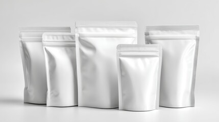 White Pouches with Zipper