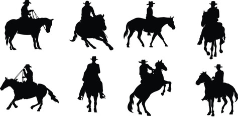 silhouette of man horse design 