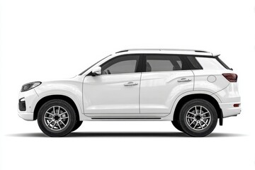 White Suv Car Side View
