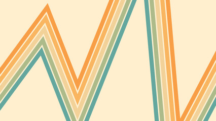 Abstract background of rainbow groovy Wavy Line design in 1970s Hippie Retro style