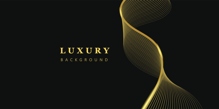 Elegant Luxury Gold Line Background on Black. Perfect for luxury branding, premium packaging, invitations, certificates, or high-end promotional materials. Vector EPS format easy editing and scale.