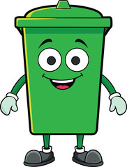 Smiling garbage can encourages kids to throw trash properly