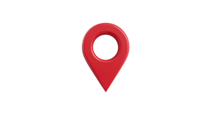 Red map pin icon on a clean white background for navigation or location purposes.