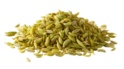Pile of Fennel Seeds on Transparent Background