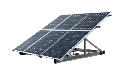 Solar panel, modern design, isolated on white background, renewable energy source for sustainable living.