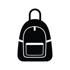 Fototapeta premium Simple black silhouette of a backpack