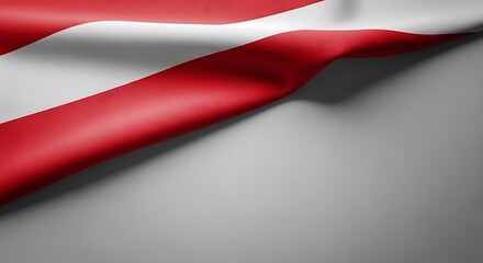 Naklejka premium Waving Austrian Flag on Gray Background Creating a Dramatic Backdrop