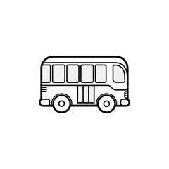 Simple cartoon bus illustration isolated on white background