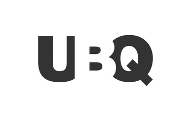 UBQ logo design. Initial letter U B Q bold font style for tech startups, consulting, corporate branding. Creative company name, headlines typography identity, trendy logotype.